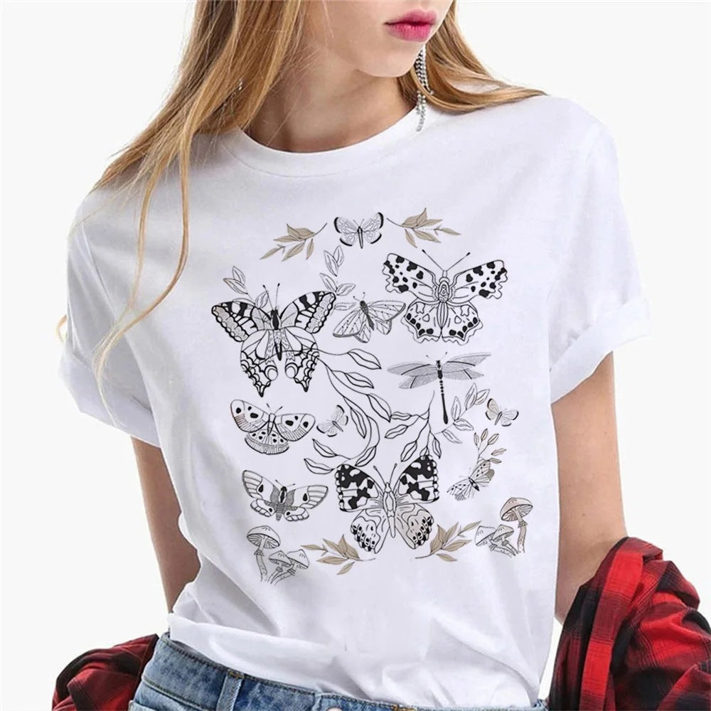Women's T-shirts Graphic Designer T-shirts Girls Harajuku Cl