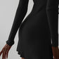 Solid Color Tight Long Sleeved Knitted Dress Women's New Autumn Winter Pullover Elegant Wrap Buttocks Dresses