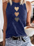 Three heart-shaped printed vests