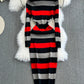 Women Temperament High Waist Knit Wrap Buttocks Dresses Stand Collar Long Sleeve Stripe Vestidos Autumn Winter