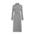 Winter Wool Long Coat Women Retro Houndstooth A-Line Trench Coats